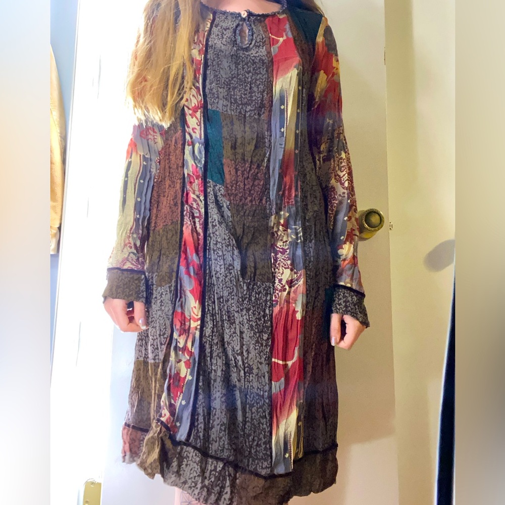 Vasna Vintage Patchwork Dress retro vibes size small